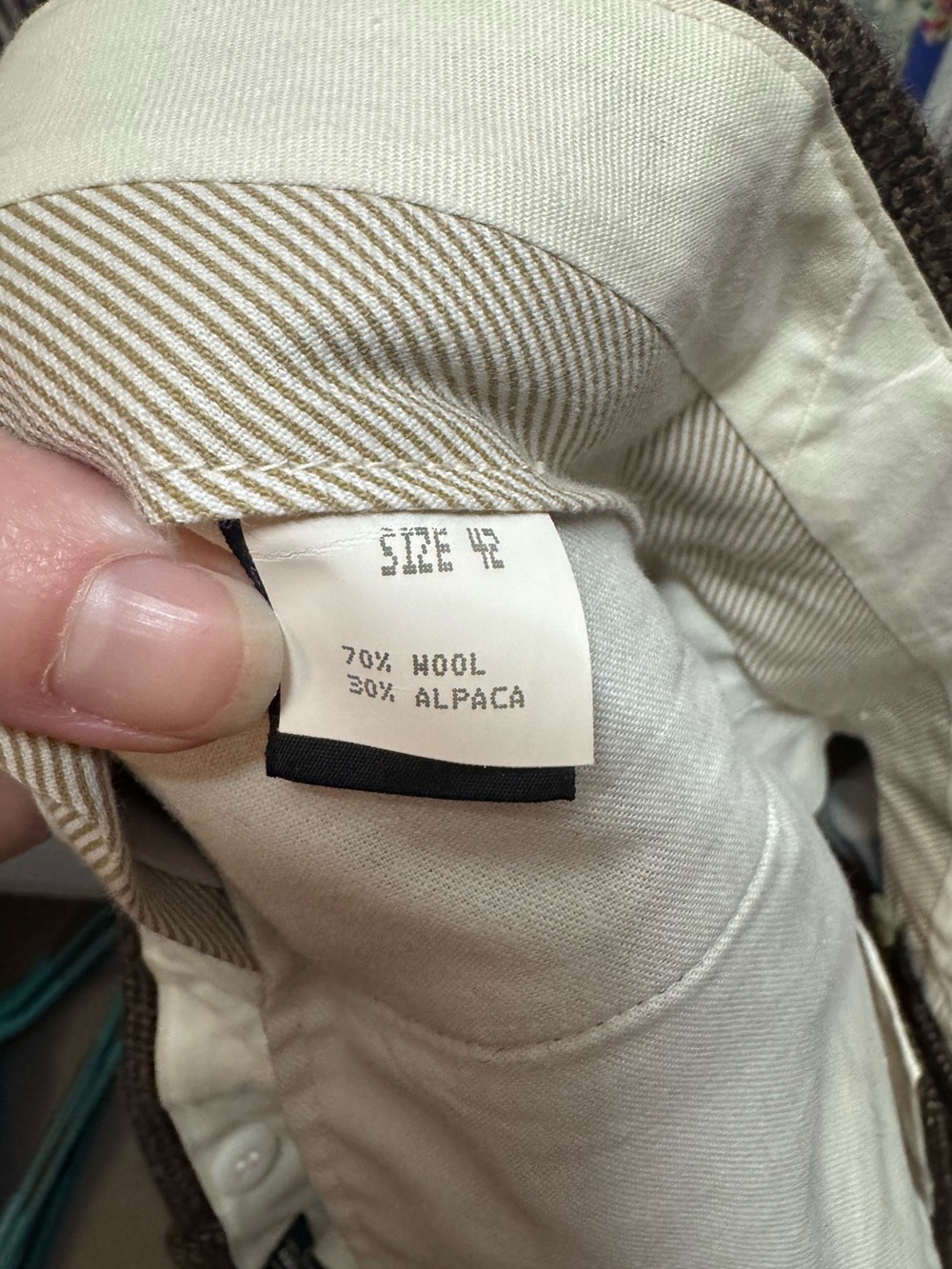 J. Peterman Wool Plaid Pants, Size 42x32 - Picture 4 of 4